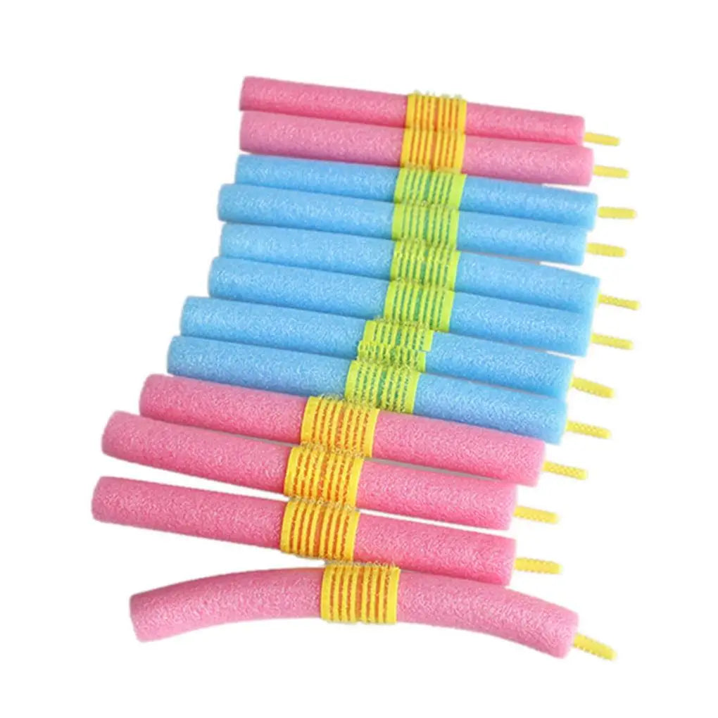 12PCS Soft Hair Curler Roller Curl Hair Bendy Rollers Flexible DIY Magic Hair Curlers Tool Styling Rollers Sponge Hair Curling
