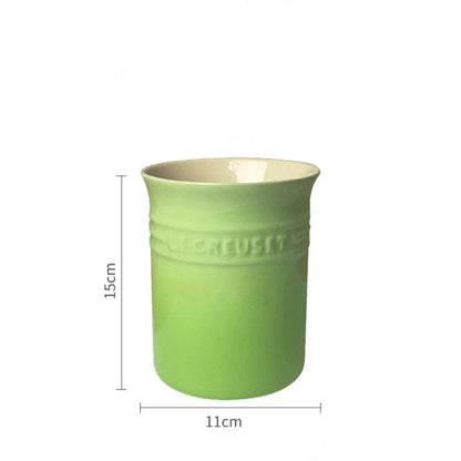 Kitchen Utensil Holder Countertop,Ceramic Storage Organizer,Cooking Tool Caddy Canister,Porcelain Tableware Container Jars Boxes