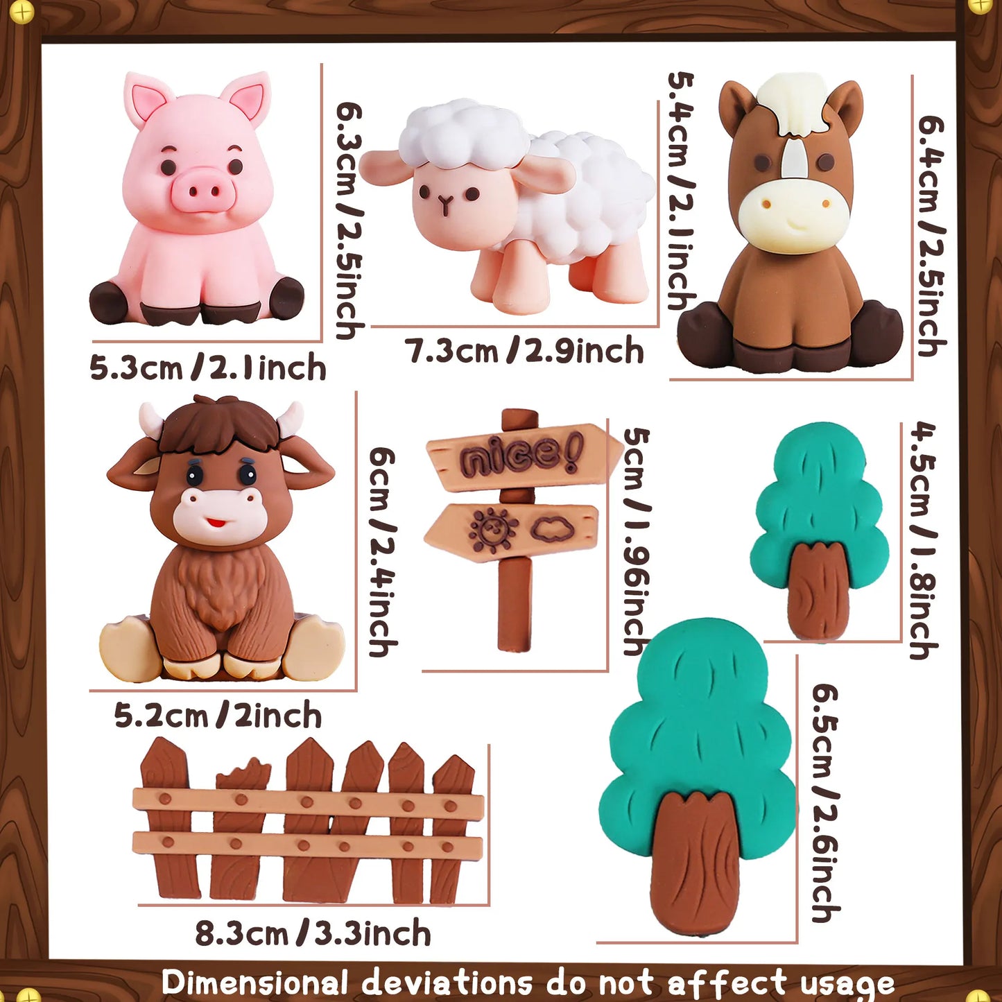 LaVenty Farm Birthday Decorations Farm Birthday Decorations Farm Birthday Decorations Cow Pig Chicken Cake Animal Toppers