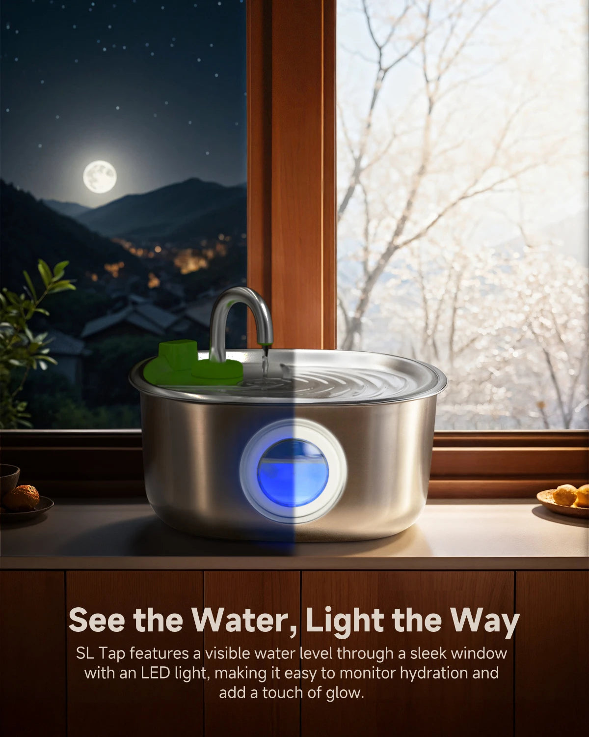 Apetdola 7L/236oz Dog Water Fountain Stainless Steel Dog Water Bowl Automatic Pet Drinker Water Dispenser for Multiple Pets