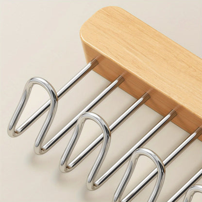 8/12 Hooks Retractable Wood Clothes Hanger Multi-functional Bra Storage Hanger Wall-mounted Wardrobe Hanger Clothes Organizer