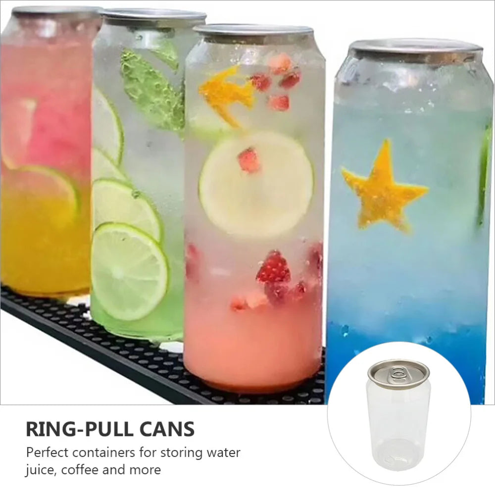 10pcs Disposable Can Milk Tea Cup Transparent Snack Bottle Beverage Bottle Dessert Bottles Milk Tea Shop Kitchen Supply