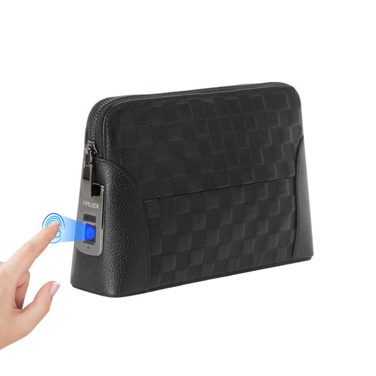 Man`s Fingerprint Lock Handbag Security Lady`s Wallet  Anti-Theft Clutch Bag