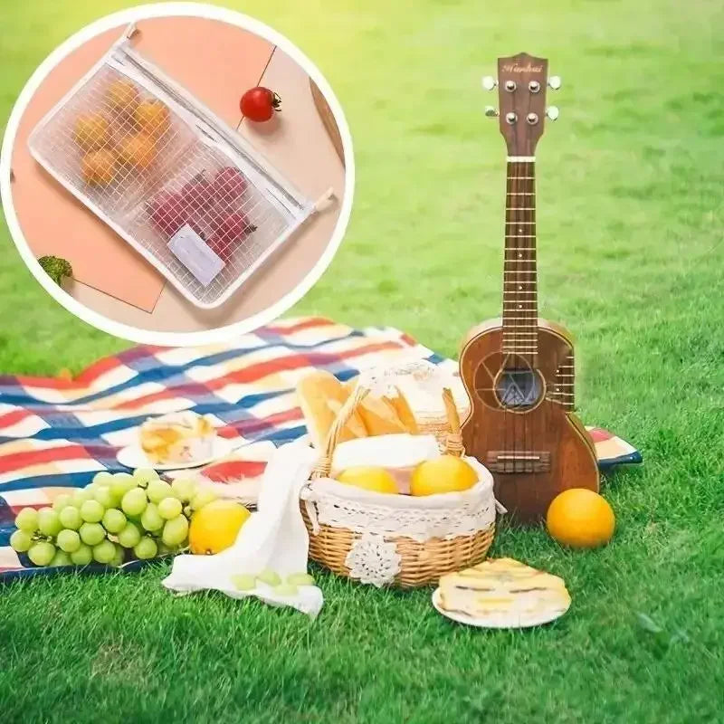 1pc Refrigerator Door Organizer Fridge Hanging Mesh Bag For Kitchen Storage Bag