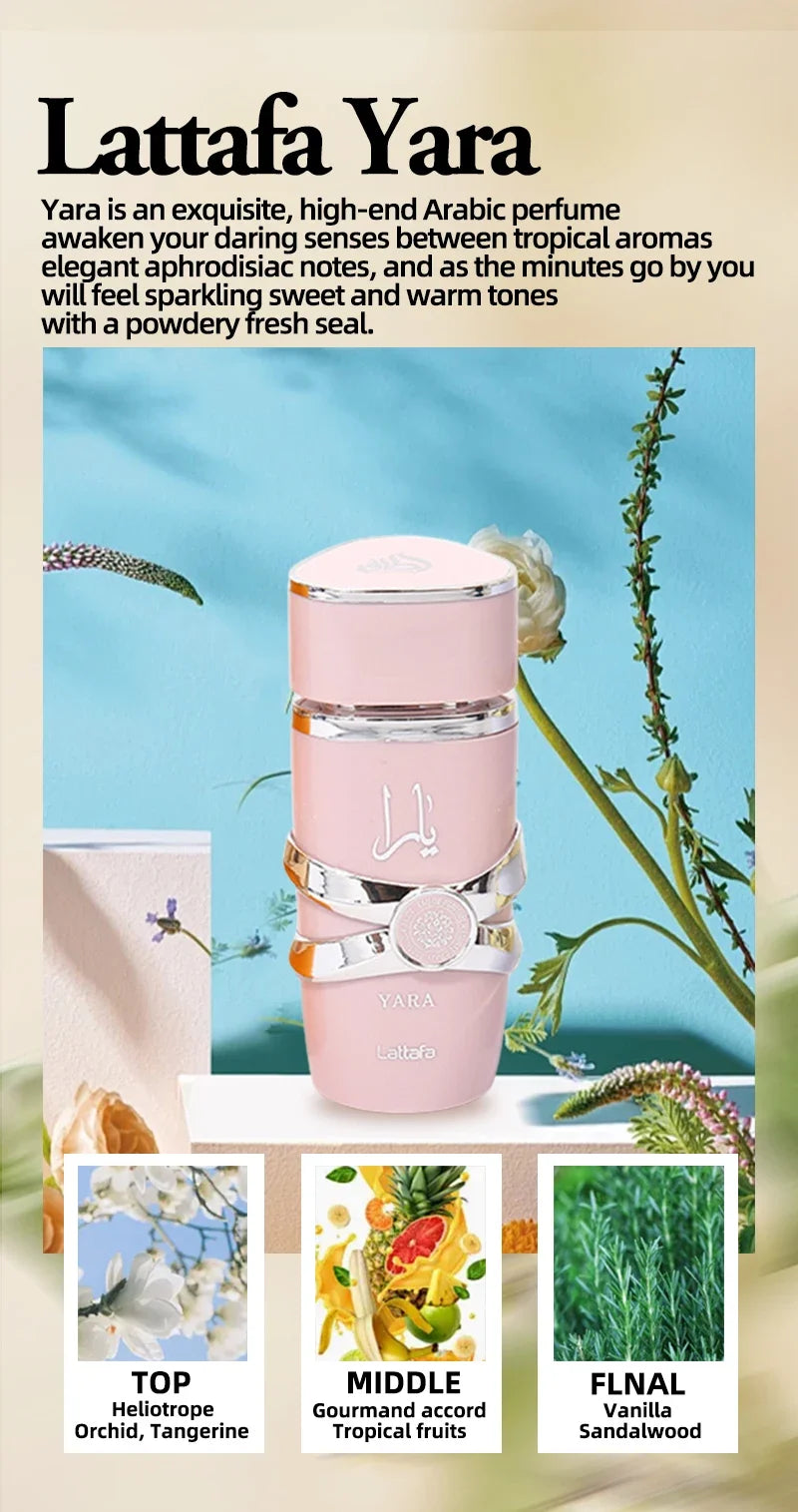 Perfume Yara Original Mujer Eau De Parfum Lasting Fragrances Deodorant Pheromones Perfume 100ml Women Gift Body Spray