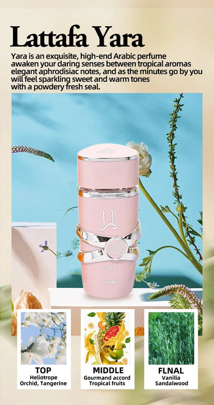 Perfume Yara Original Mujer Eau De Parfum Lasting Fragrances Deodorant Pheromones Perfume 100ml Women Gift Body Spray