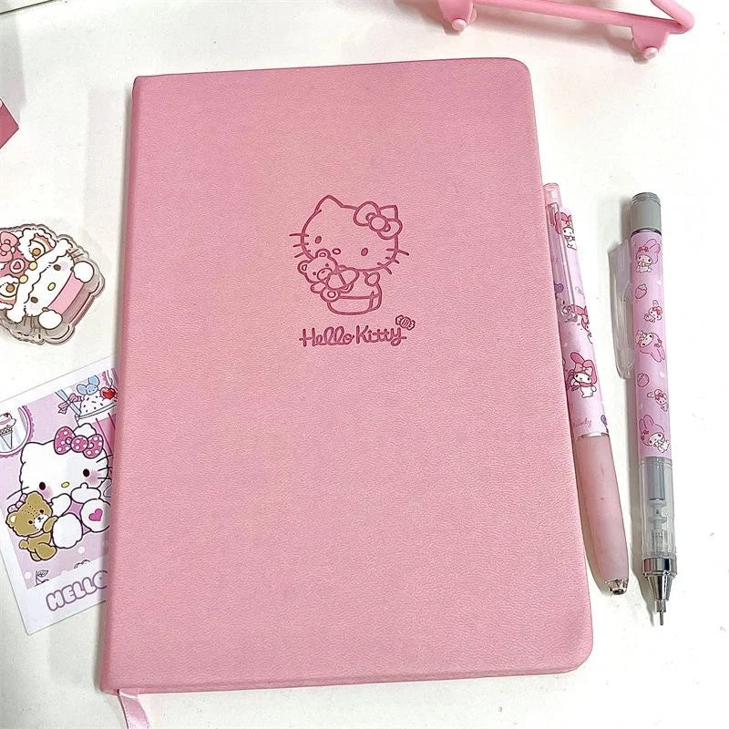 Hello Kitty Notebook animated Pink student notepad Sanrio Cute cartoon memo Diary Office stationery gift for children