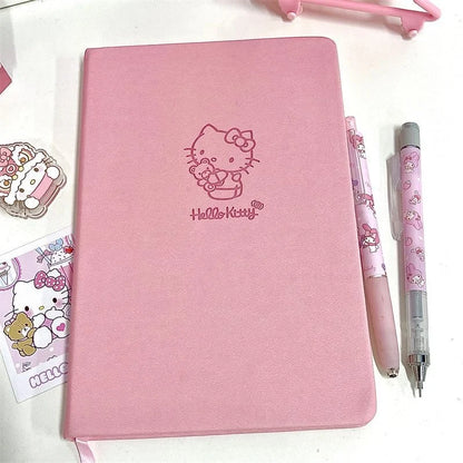 Hello Kitty Notebook animated Pink student notepad Sanrio Cute cartoon memo Diary Office stationery gift for children