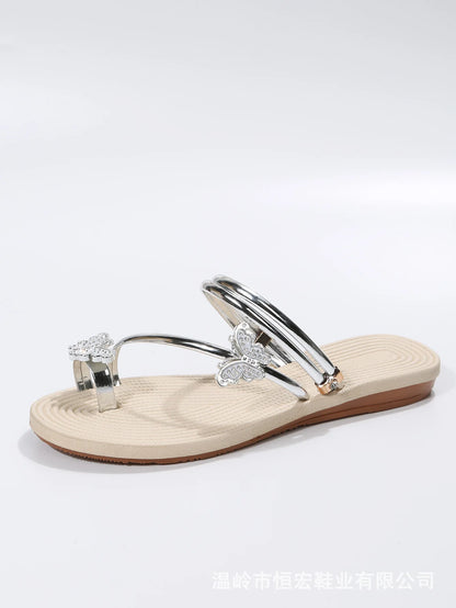 2023 New Butterfly Toe Sandals, Beach Sandals, Occidental Slippers, Chinese Feminis  Wedding Shoes Bride  Womens Shoes