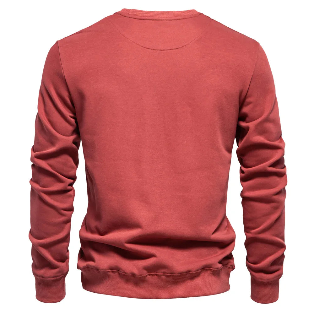 Pullover Streetwear Cotton Men's Sweatshirt Casual Solid Color Long Sleeve Spring Sweatshirt Men Quality Classic Mens Clothes