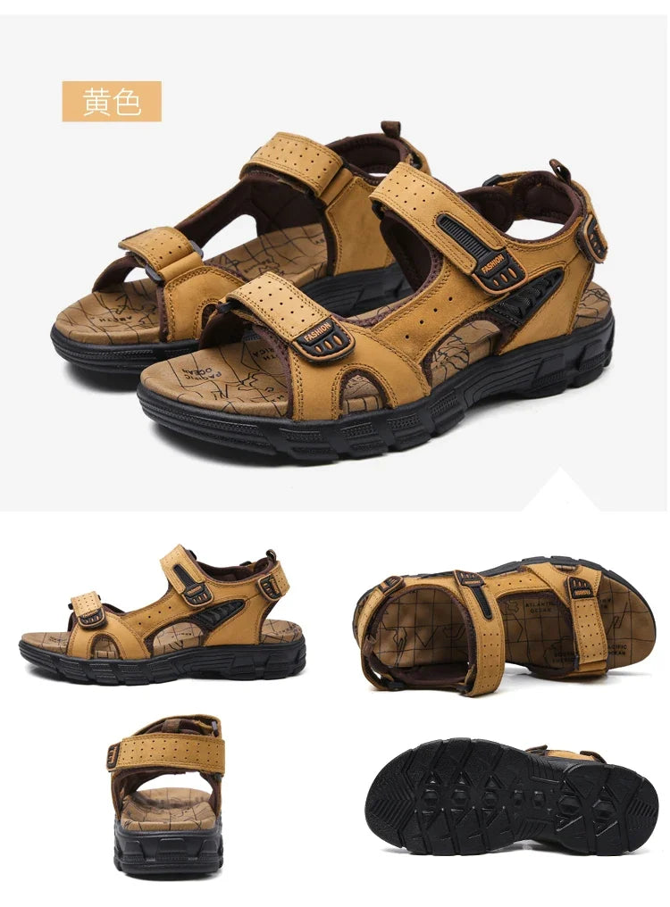 Summer Men's Sandals 2024 Trending Adult Men's Sandal Original Brands Shoes Man's Leather Sandal Sandals for Boy Trend Designer