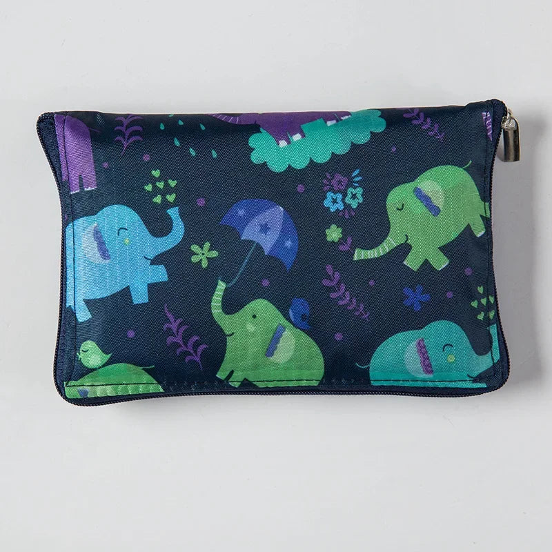 Waterproof Printing Reusable Shopping Bag Tote Bags Fashion Eco Friendly Shopping Bag Foldable Zipper Women's Handbags