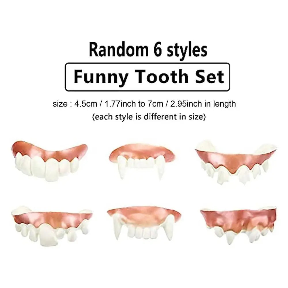 12pcs/set Vampire Teeth Fangs HalloweenCosplay Horror Fake Fangs Vampire Dentures Teeth Vampire Fangs Teeth Caps Vampire Teeth
