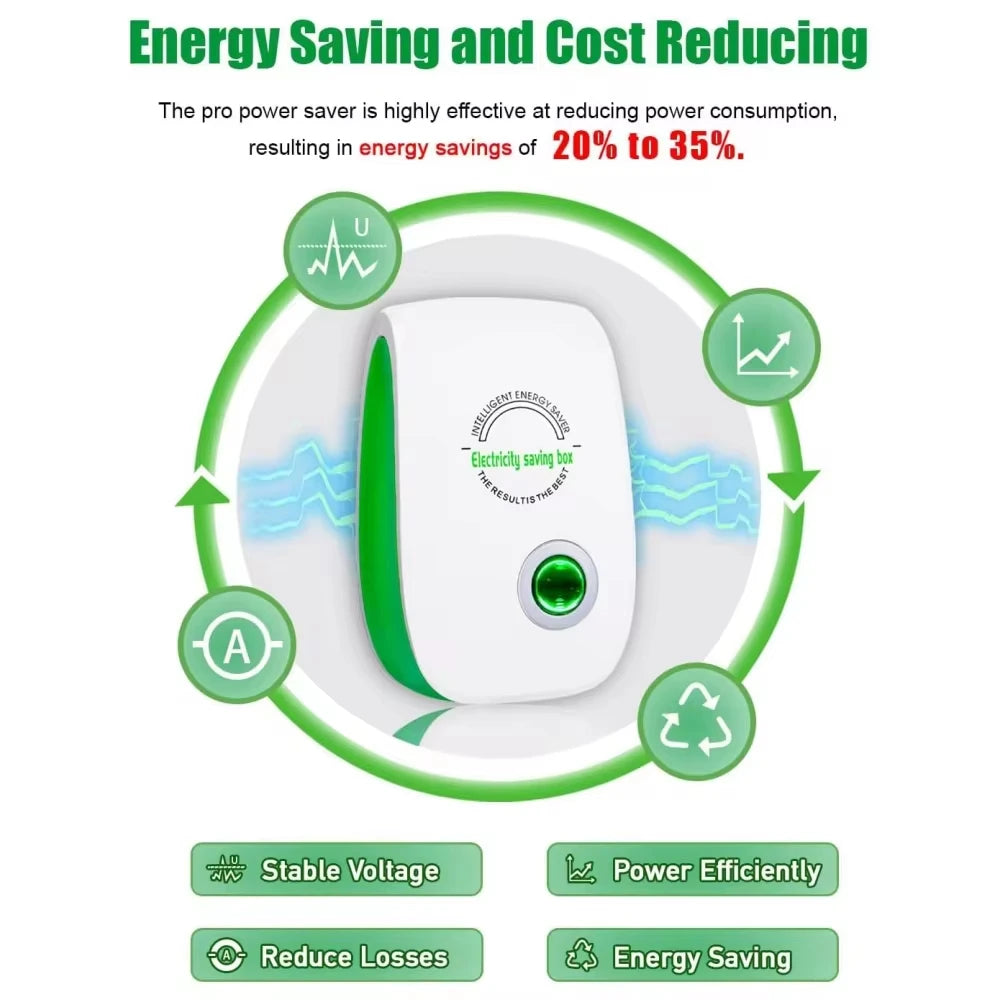 Electricity Saving Box US/EU Adapter Intelligent Power Factor Saving Device Smart Power Saver Cost Reducing Home Office