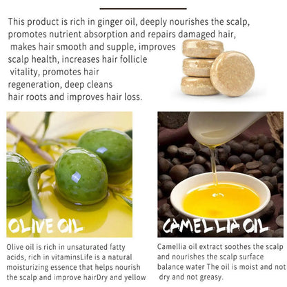 Ginger Polygonum Soap Shampoo Soap Cold Processed Soap Hair Shampoo Bar Pure Plant Hair Shampoos Hair Care