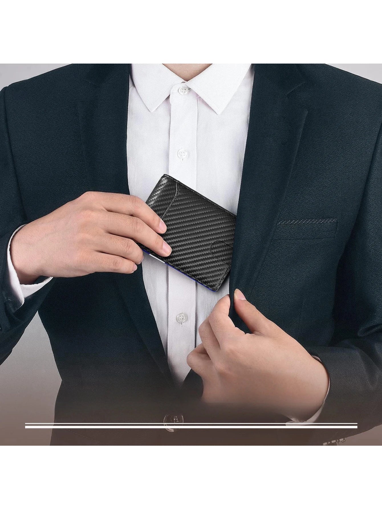 Men's RFID Blocking Card Holder Bifold Wallet With Money Clip Minimalist Pocket Slim Wallet