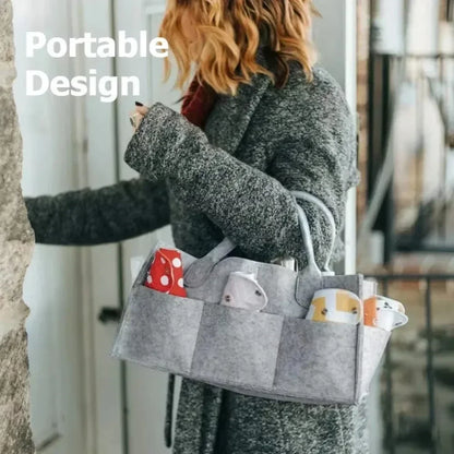 Baby Diaper Bag Felt Diapers Storing Baby Products Nursery Supplies Storage Bag Foldable and Portable Essential Mother's Handbag
