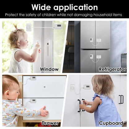 2Pcs Refrigerator Door Lock Child Proofing Fridge Lock With Keys or Coded Lock Resettable Combination Lock for Cabinet Drawer