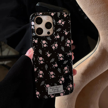 Korean Cute Flower Phone Case  For iPhone 16 15 14 13 12 11 Pro Max XS XR 7 8 Plus SE Mini Soft Shockproof Protective Back Cover