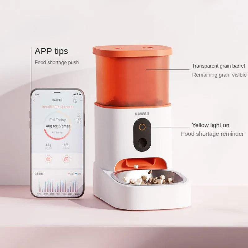 Automatic Pet Feeder APP Version WIFI Smart Pet Cat and Dog Feeding Machine Removable and Washable 3L Food Storage Bucket
