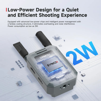 Xvison HD Wireless Video TX&RX 1080P60 UVC Streaming, 80ms Low Latency, Zero Noise for Camera/Smartphone/PC Live Streaming Synco