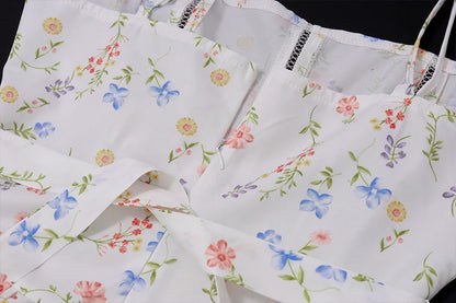 Candyhot Elegant Slim Pleated Print Sleeveless Maxi Dresses Aesthetic Off Shoulder Spaghetti Strap Dress Women Party Vestidos