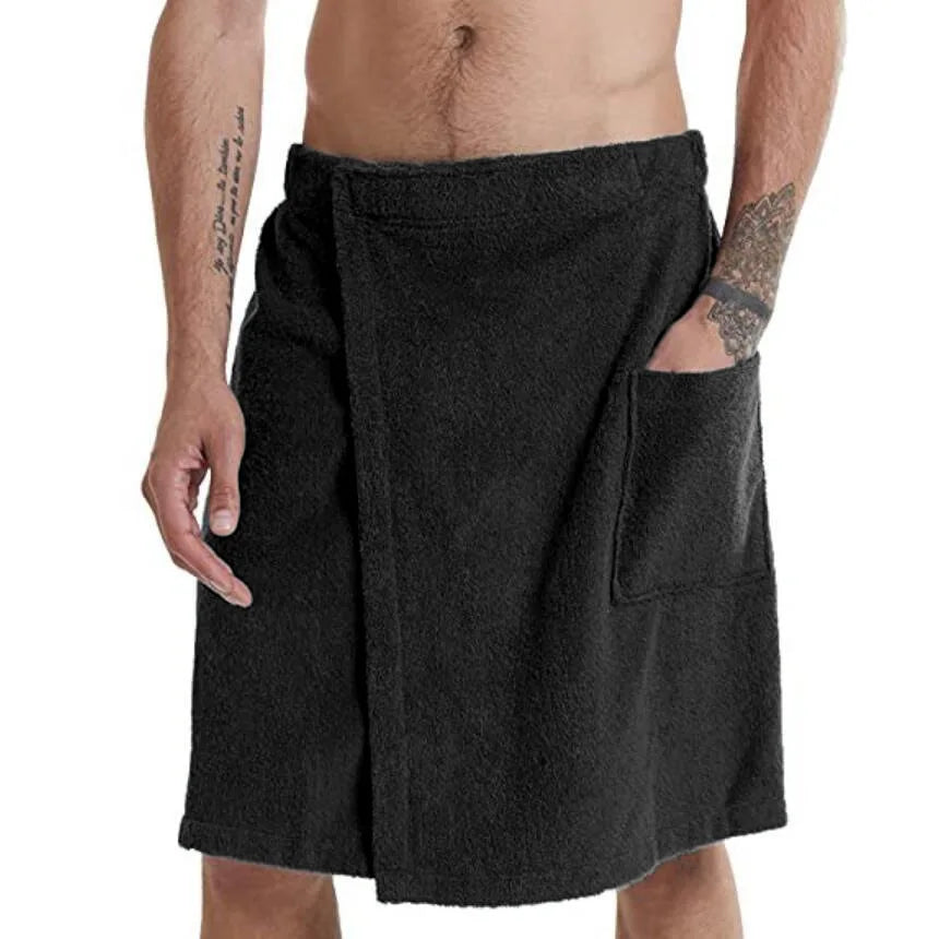 Bath Towels Beach Towels Men's Wearable Bath Towels Bathroom Shower Room Bathrobes with Pockets