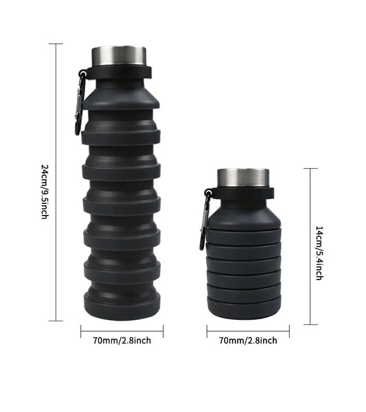 550ml collapsible water bottle cup, reusable BPA-free silicone collapsible water bottle, suitable for hiking in travel gym