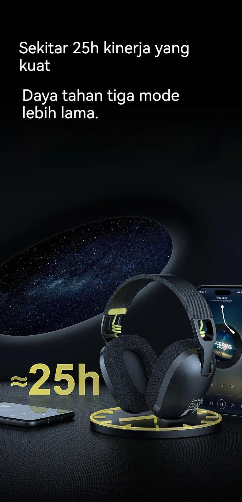 ONIKUMA 2024 New Three-mode Headset Gaming Headset Wireless Gaming Headset Player Headset Stereo Headset Ultra-long Battery Life