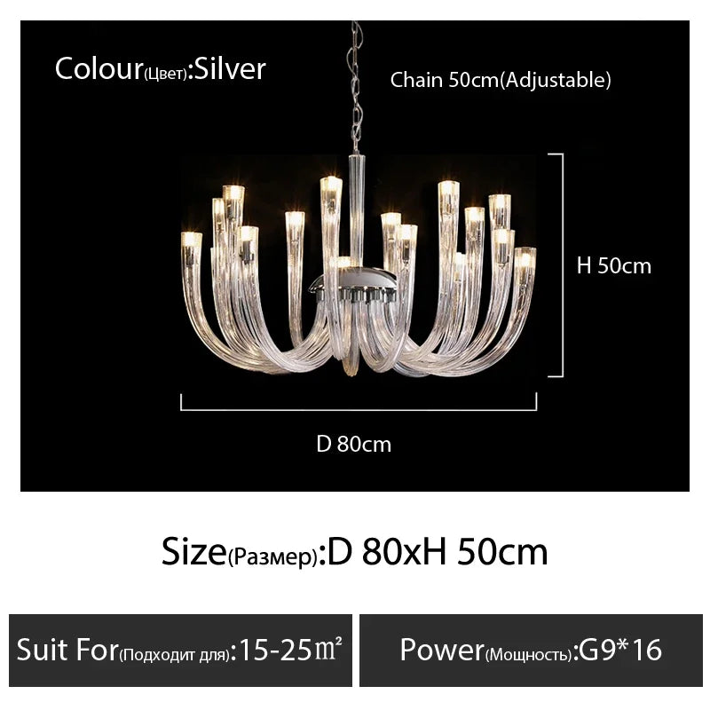 ART DECO Glass Chandelier for Living Room Bedroom Dining Room Designer Luxury LED Hanging Ligting 2024 NEW Lamp