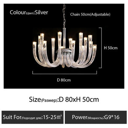 ART DECO Glass Chandelier for Living Room Bedroom Dining Room Designer Luxury LED Hanging Ligting 2024 NEW Lamp