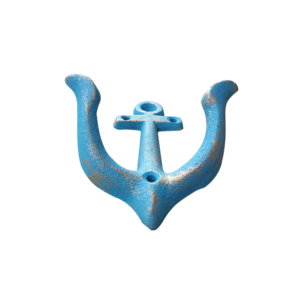 Cast Iron Nautical Anchor Wall Hooks Coastal Theme Decorative Hooks Towel Hanger Jacket Holder Unique Key Hooks Backpack Racks