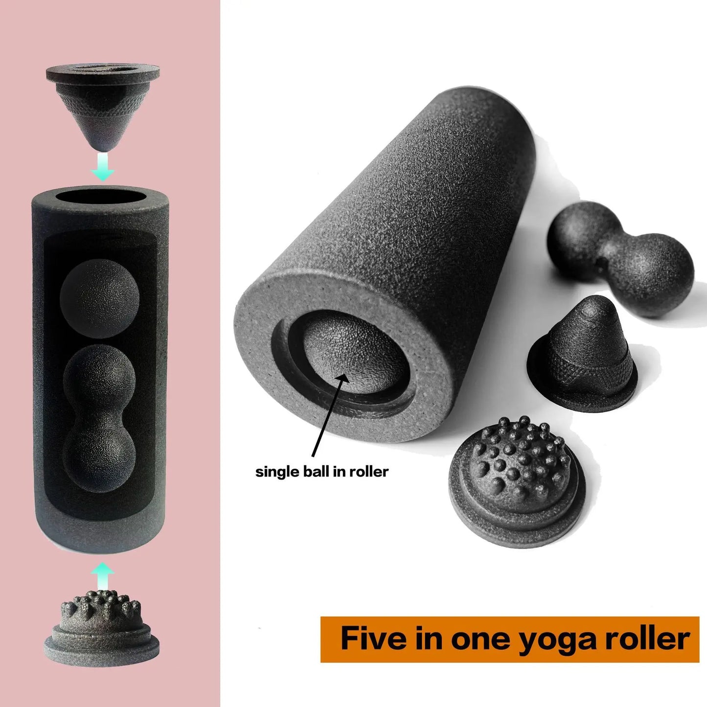 Yoga Massage Foam Rollers 5in1 Fascia Balls Yoga Column EPP High Density Fitness Roller &Ball Leg Back Neck Massager Pain Relief