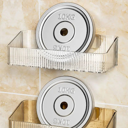 1Pcs Toilet Accessories Bathroom Shelves Corner Wall Mounted Kitchen Storage Holder Plastic No Hole Required