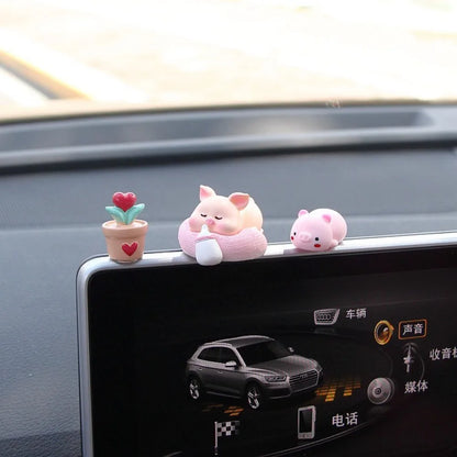 Cute Cars Accessories Funny Kawaii Animal Ornament Auto Central Control Screen Rearview Mirror Decor Car Accessories Interior