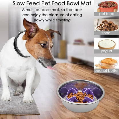 Pet Bowl Slow Feeder | Silicone Dog Slow Feeder Bowl Large Breed | Pet Slower Food Feeding Dishes Interactive Bloat Stop Dog Bow