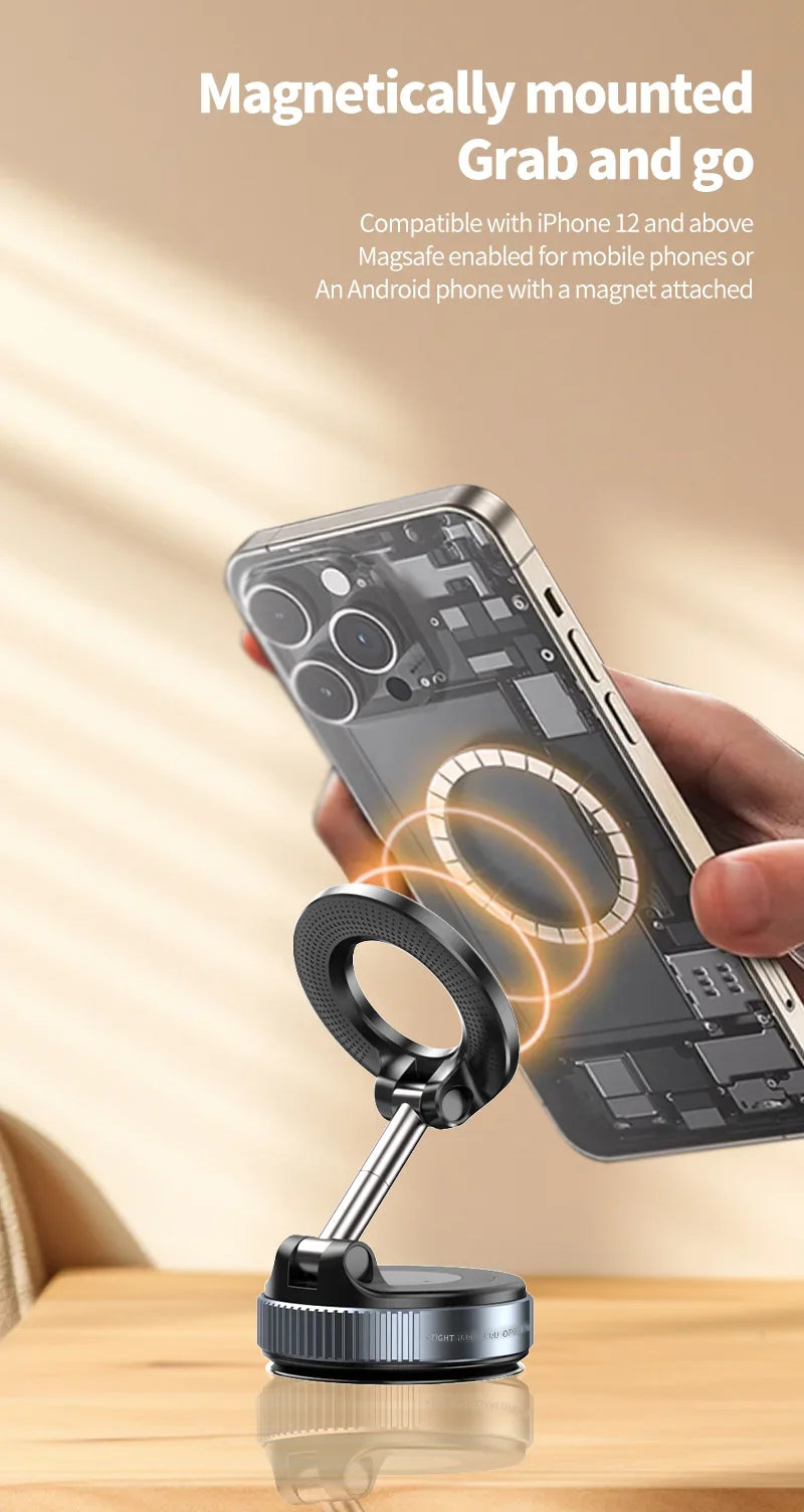 Magnetic Car Mount Strong Magnetic 360° Rotation Foldable Phone Holder For Cell Phone For iphone 14 15 16 Live Streaming K007