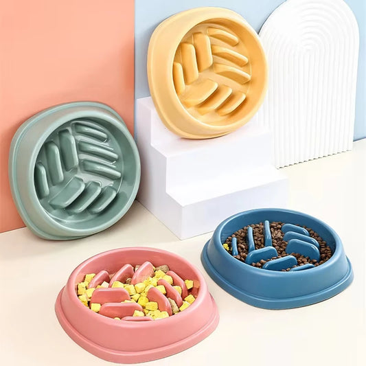 Pet Supplies Dogs and Cats Slow Food Bowl Puzzle Non-Choking Non-Slip Slow Feeder Thickened Plastic Plate Bowl Pet Feeding Bowl