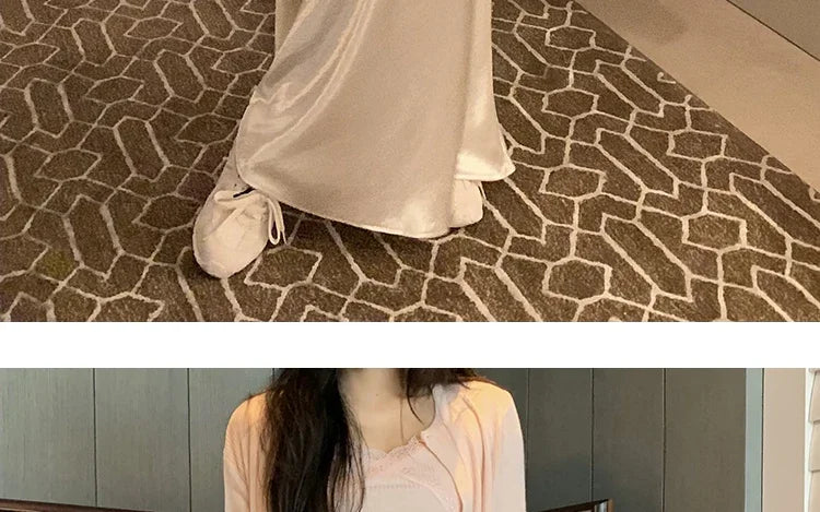 Maternity 2025 New Early Spring Vinegar Satin Covers Strap Slim A-line Long Skirt High Waist Drooping Fish Tail Youth Pregnancy
