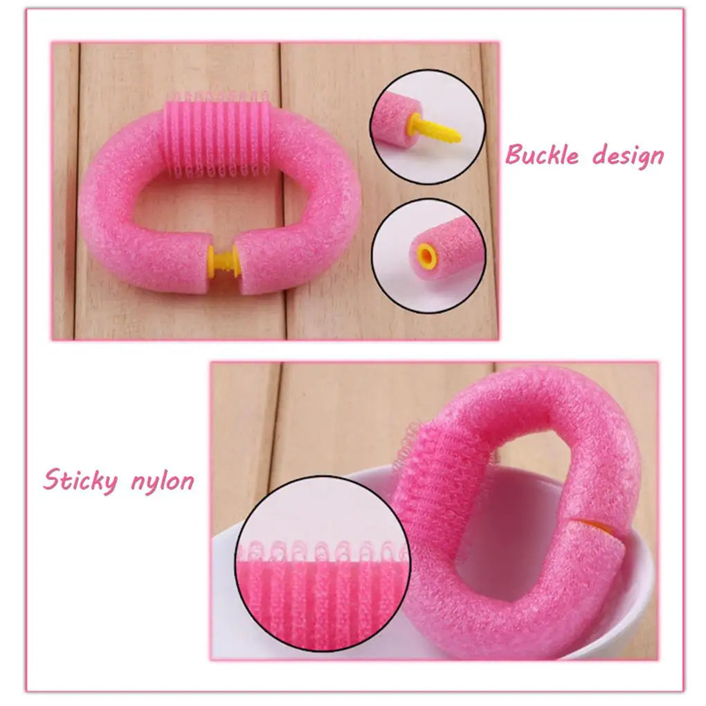 12PCS Soft Hair Curler Roller Curl Hair Bendy Rollers Flexible DIY Magic Hair Curlers Tool Styling Rollers Sponge Hair Curling