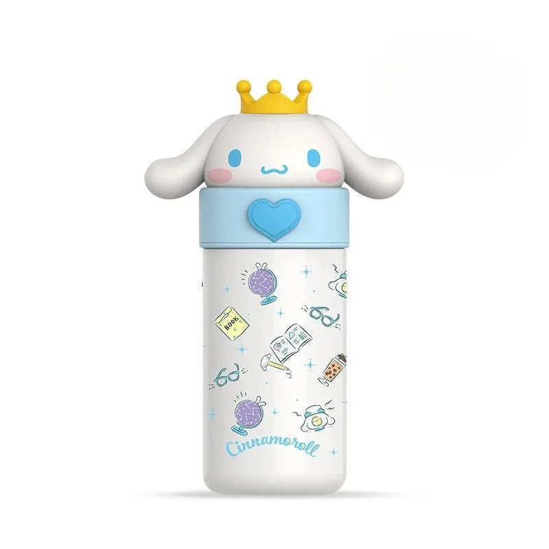Sanrio Hello Kitty 350ml Stainless Steel Thermos Kawaii Kuromi Cinnamoroll Melody Kids Vacuum Flask Water Bottle Tumbler