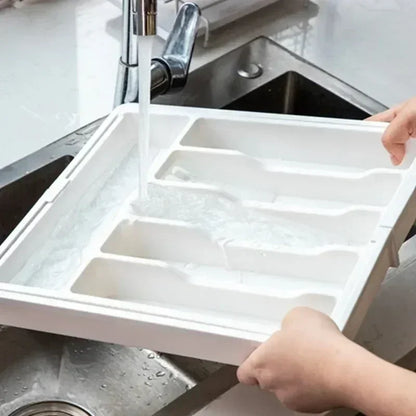 1Pcs Expandable Cutlery Drawer Organizer, Adjustable Kitchen Utensil Tray Set, Compartment Flatware Storage Divider,storage