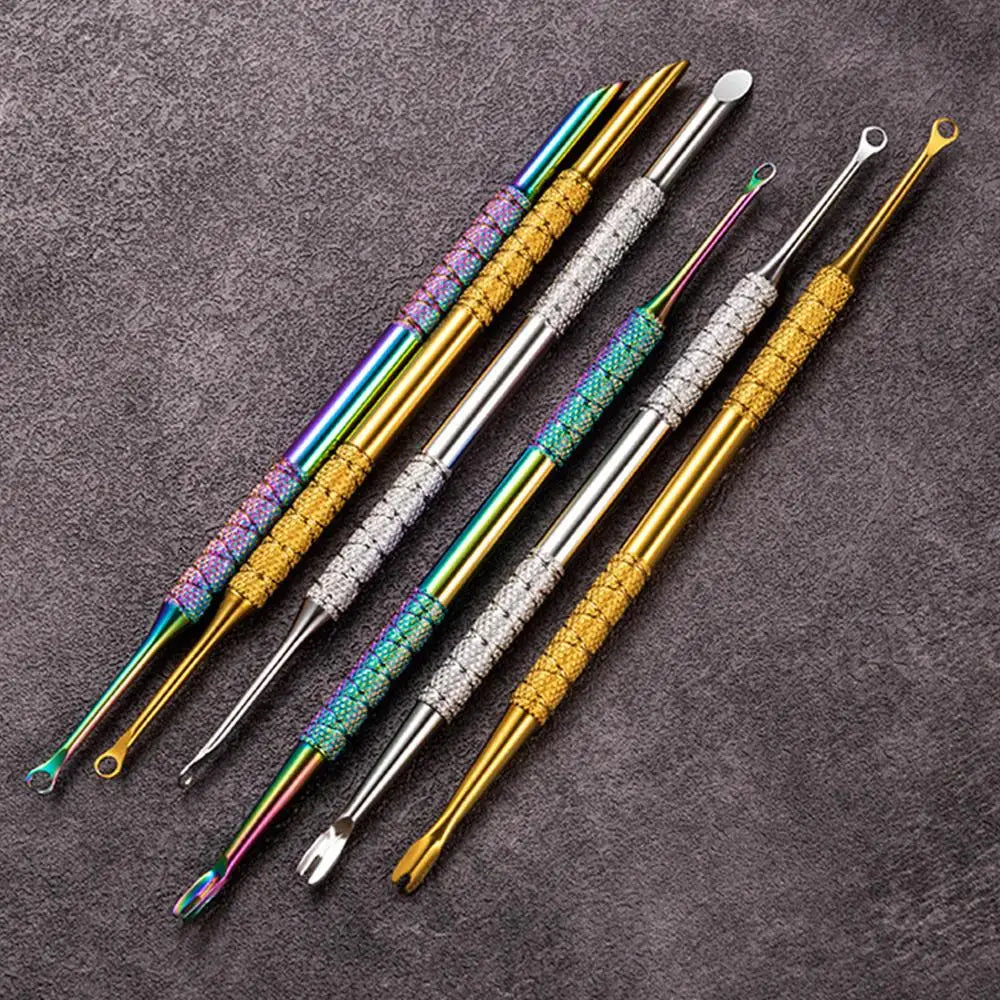 Pedicure Tool Double-Headed Nail Cuticle Pusher Polish Scraper Hook Type Dead Skin Remover Nail Care Stainless Steel