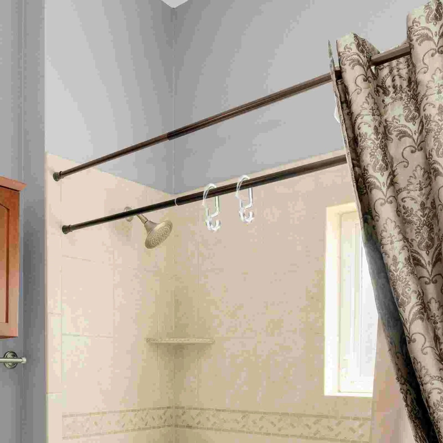 50pcs Plastic Bed Curtain Hooks Universal Sliding Hooks For Bedroom Bathroom Decorative Accessories With Flexible Roller