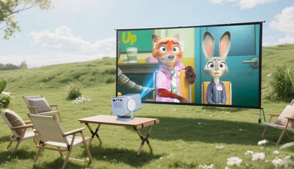 DESS Portable Dual-Band WiFi6 Bluetooth 5.0 Android 13 Smart Projector Suitable for Home Theater Video Power Bank Power Supply