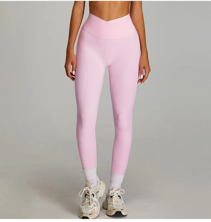 Yoga Pants Sports Leggings Women High Waist Tights Elastic Yoga Pants Training Running Gym Quick Dry Breathable Leggings Female