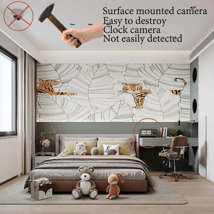 2025HD4K clock camera, wireless WiFi camera, smart home monitoring, pet camera, DIY camera, mini camera, nanny style monitoring