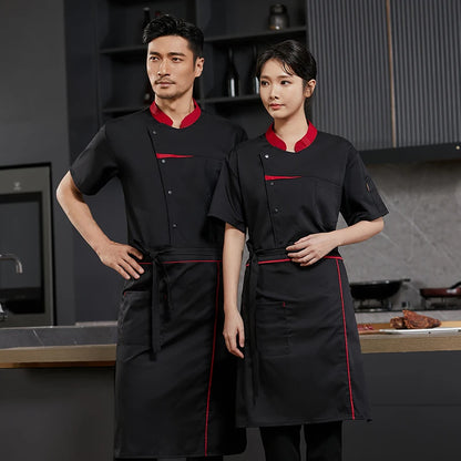 Kitchen Chef Shirts Cook Wear Hotel  Uniform Catering Cooking Clothes Chef Coat Jacket Professional Kitchen Costume Designer