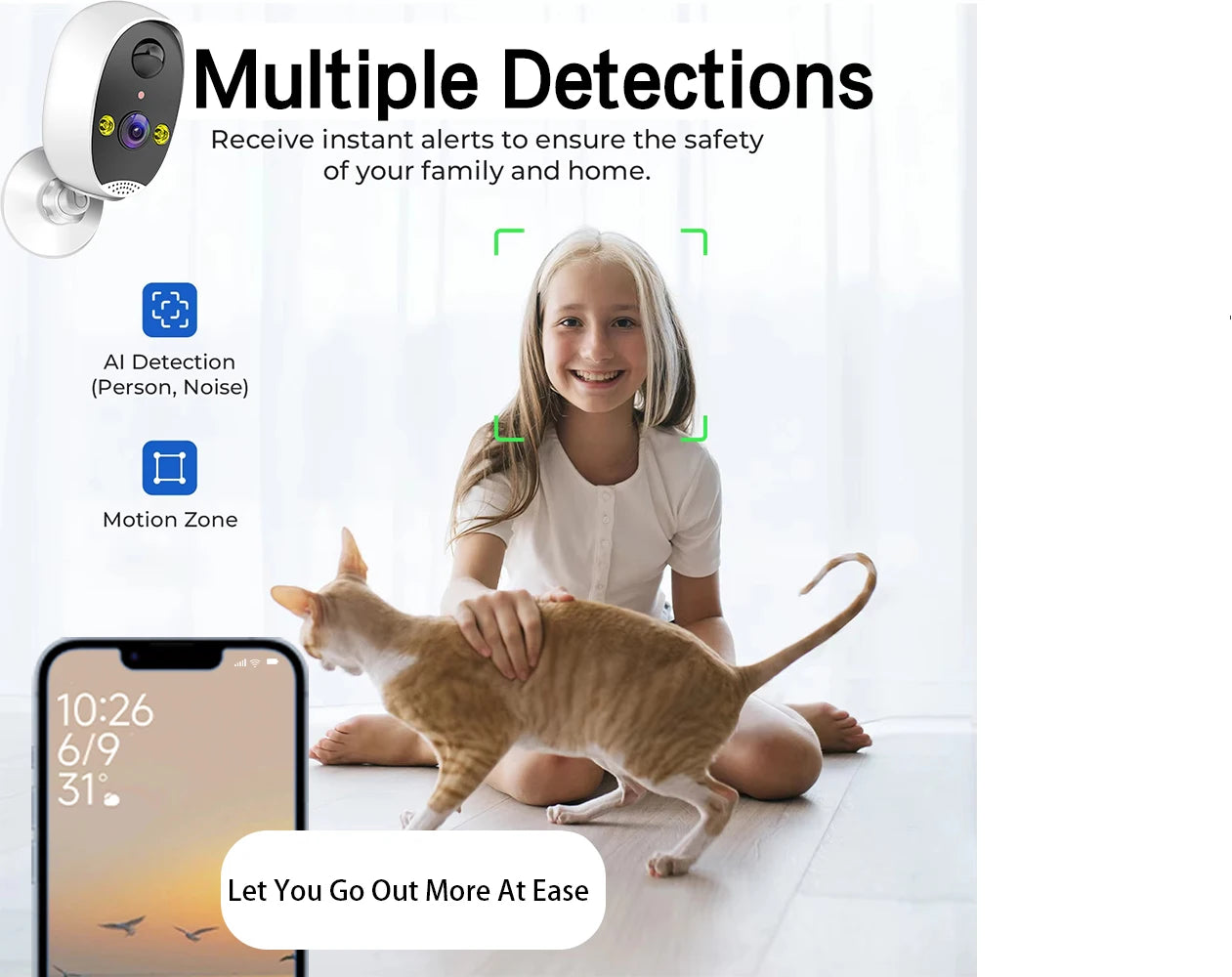 Home Battery IP Cameras Outdoor 5MP Wireless WiFi Security Human Detection Alarm Video Recording Surveillance Camera IPC360 Home