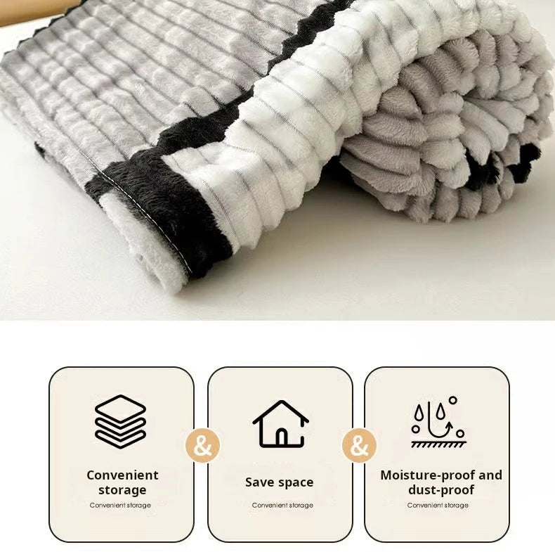 Lightweight Luxurious Warm Sleeping Plaid Milk Down Thin Blanket Multi Color Spring Summer Suitable For Sofas Bedrooms Blankets